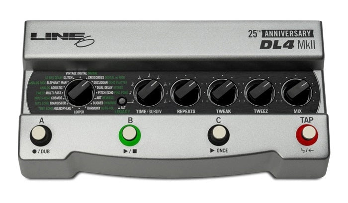 Line 6 DL4 MkII Delay Modeler Looper Pedal 25th Anniversary Special Edition Silver