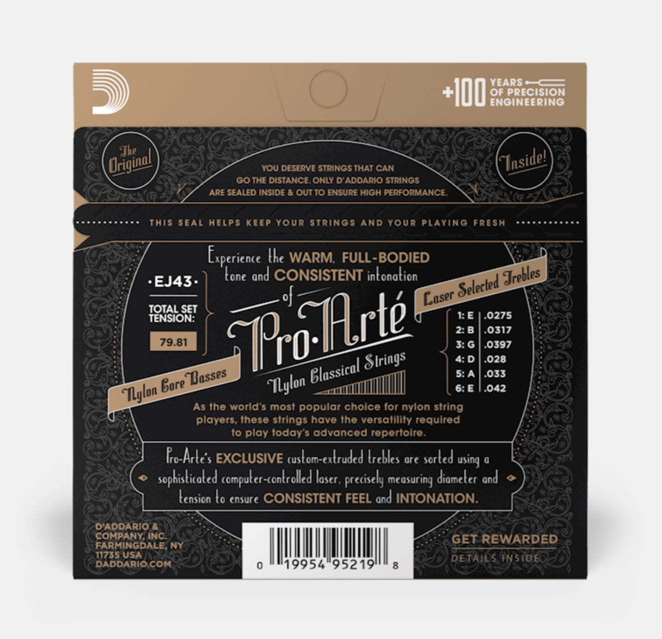 D'addario Pro-Arte Nylon Core Classical Guitar Strings (Light Tension)