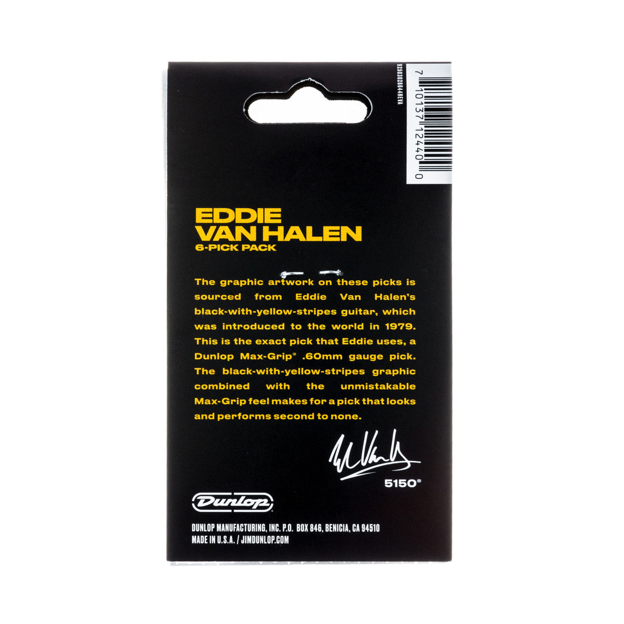 Dunlop EVH Eddie Van Halen Max-Grip .60mm Black & Yellow EVHP04