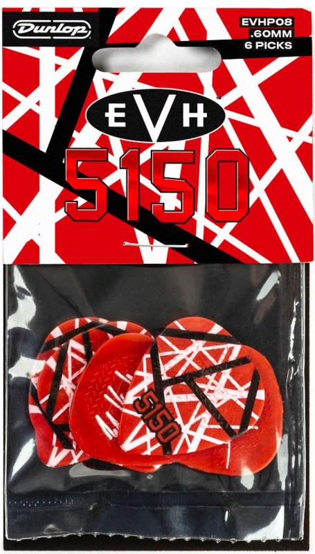 Dunlop EVH Eddie Van Halen Max-Grip .60mm (6 Pack) Red/Black/White