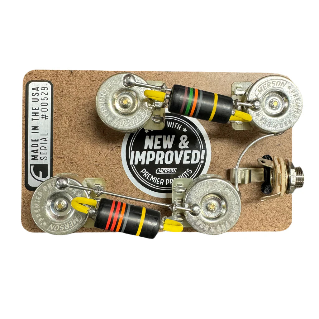 Emerson Custom Les Paul 500k Long Shaft Prewired Harness Kit - Premier Pro LP-BB