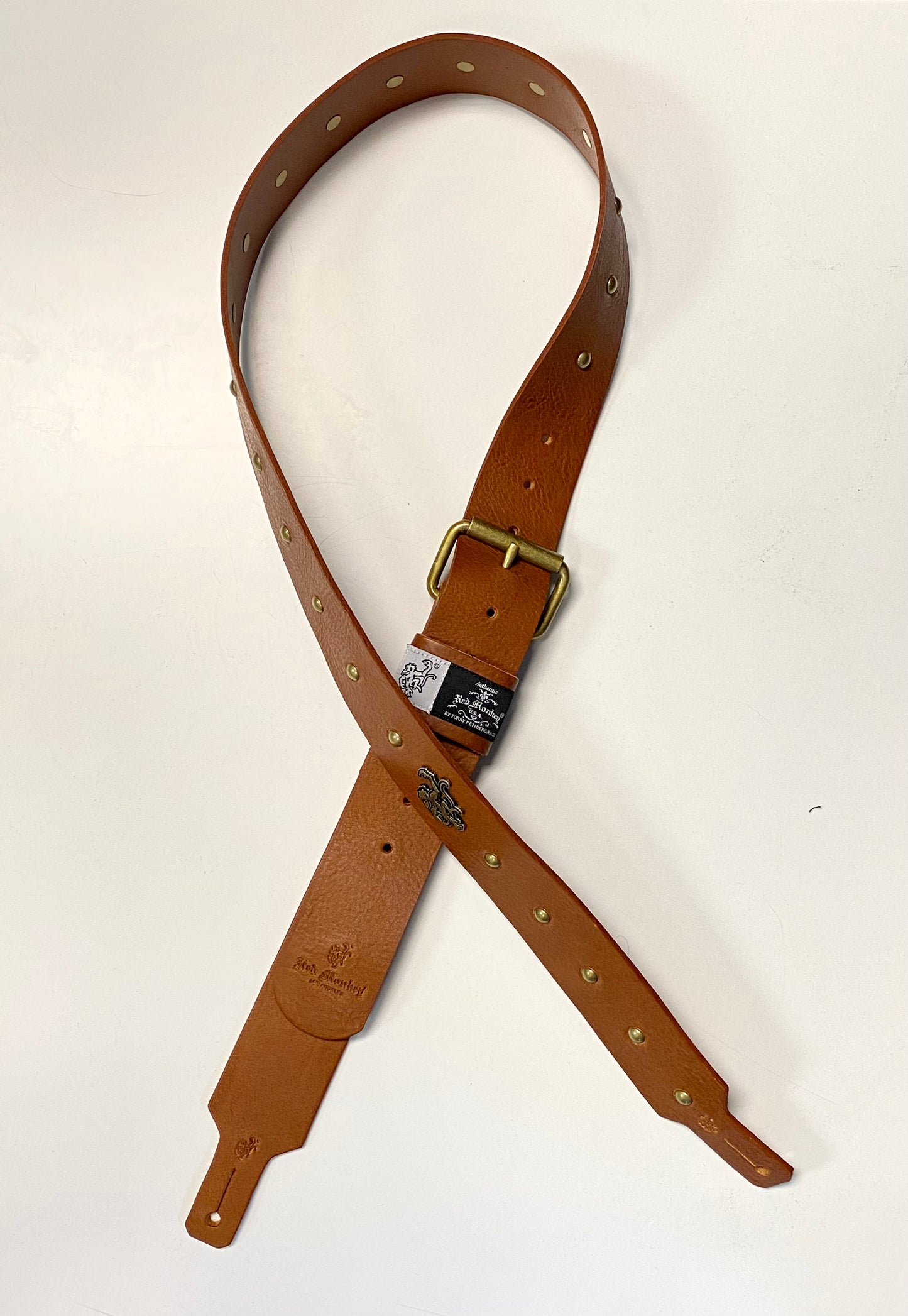 Red Monkey Designs Live Wire Guitar Strap (Tobacco/Antique Brass, Size: 2)