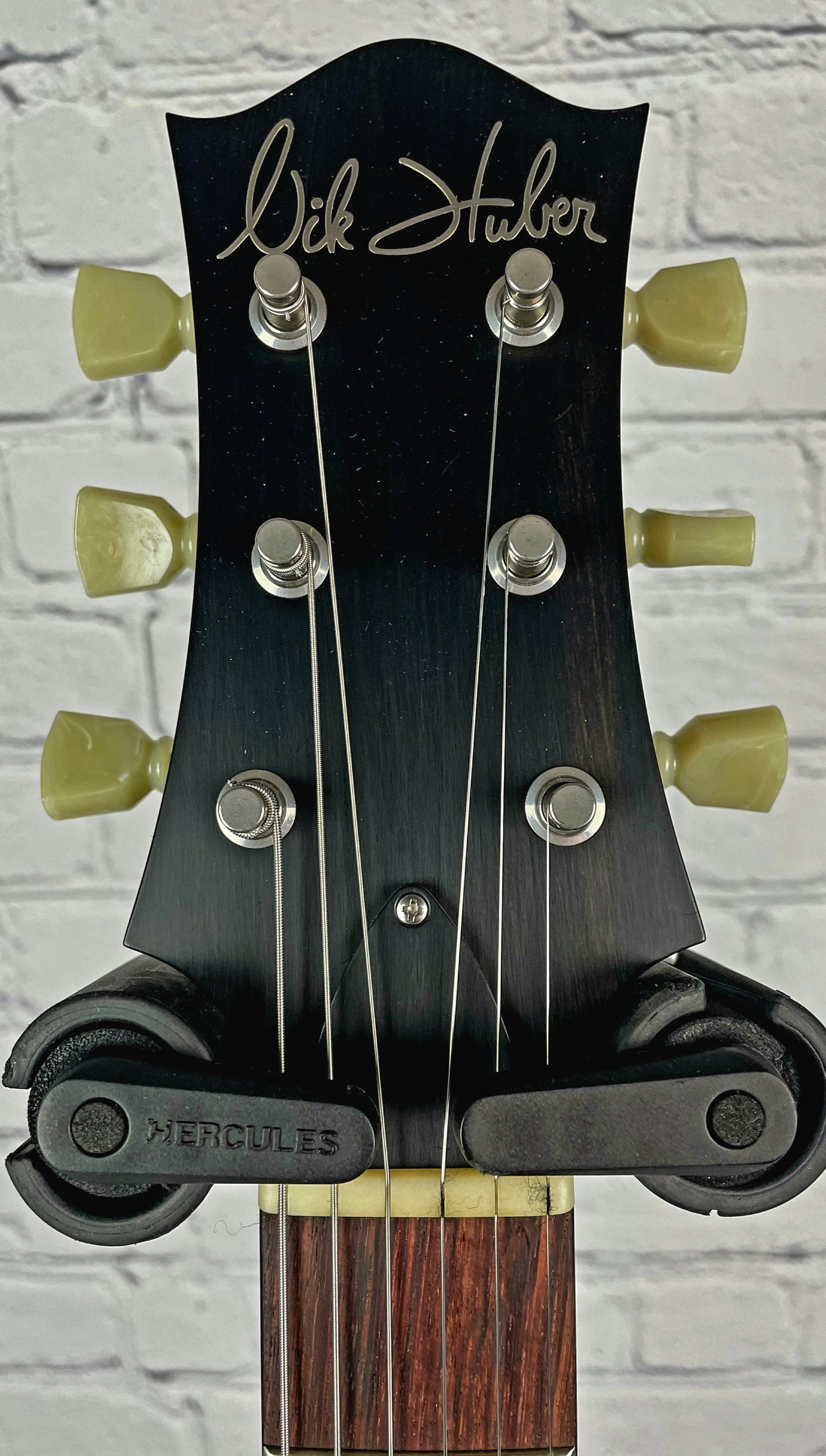 Nik Huber Krautster II Single Cut Electric Guitar Worn Petrol Blue Natural Back