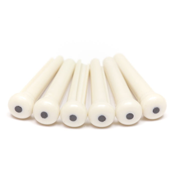 Graph Tech Tusq Traditional Style Bridge Pins White w/Black Dot Inlay PP-1122-00