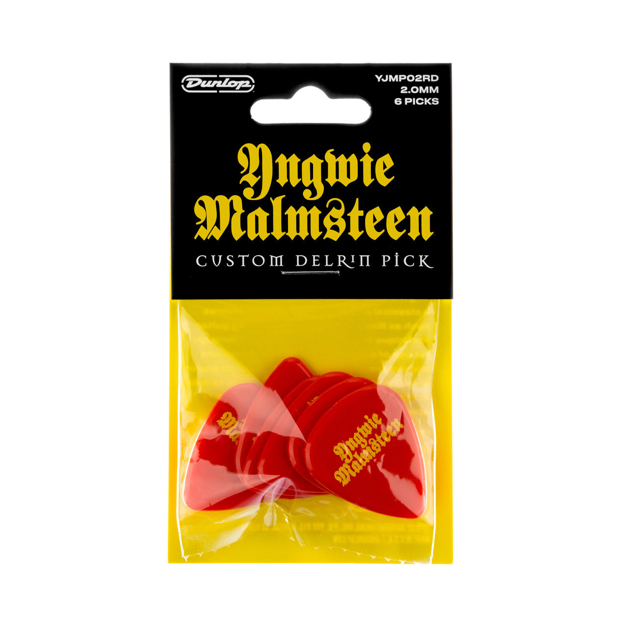 Dunlop Yngwie Malmsteen 2.0mm Delrin Picks (6) Red YJMP02RD