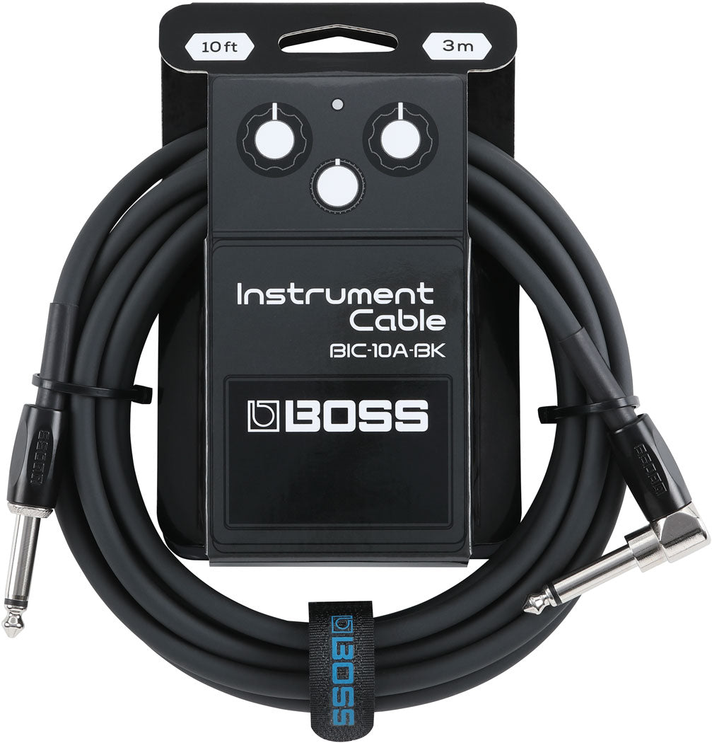Boss Instrument Cable BIC-10A 1/4" Straight to Right Angle 10'