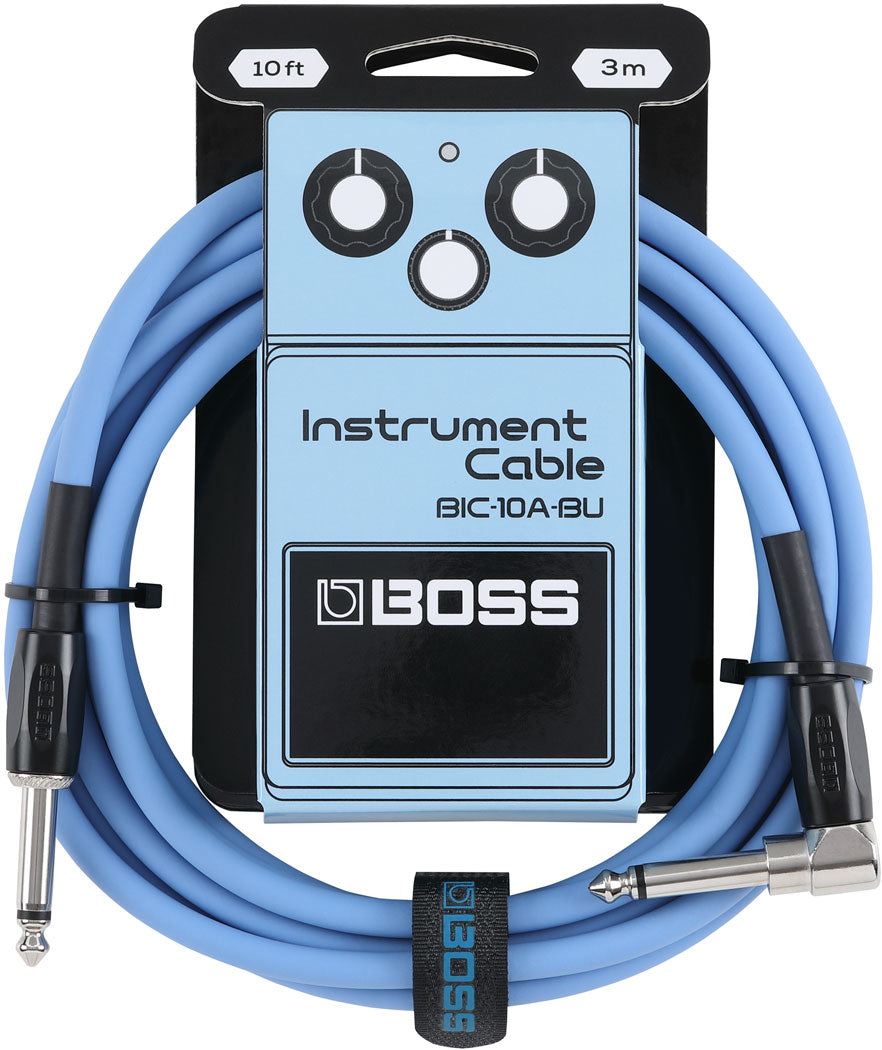 Boss Instrument Cable BIC-10A 1/4" Straight to Right Angle 10'