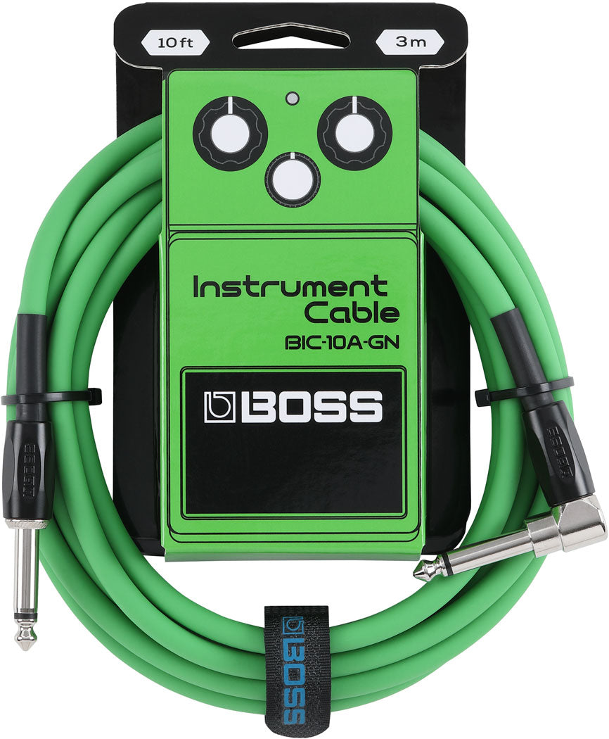 Boss Instrument Cable BIC-10A 1/4" Straight to Right Angle 10'