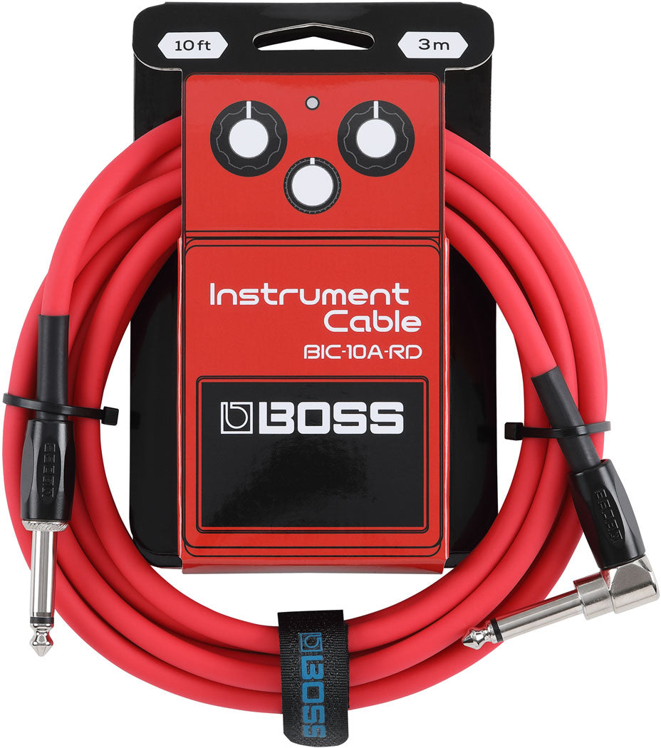 Boss Instrument Cable BIC-10A 1/4" Straight to Right Angle 10'