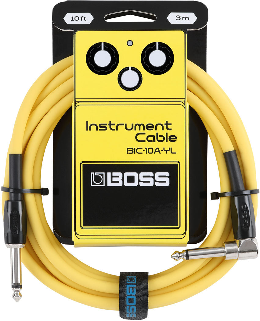 Boss Instrument Cable BIC-10A 1/4" Straight to Right Angle 10'
