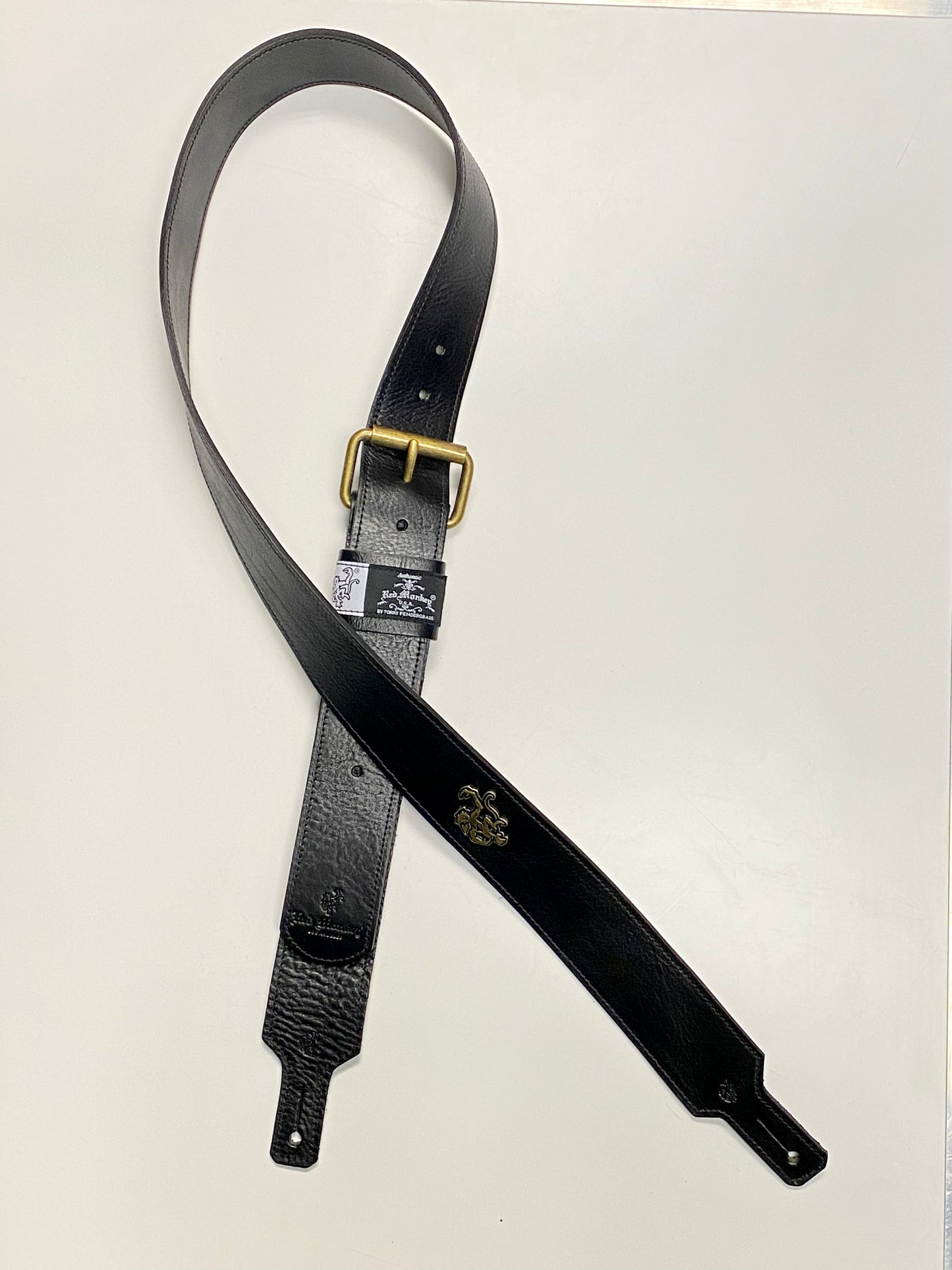 Red Monkey Designs 2" Classic Guitar Strap (Black/Antique Brass, Size: 2)