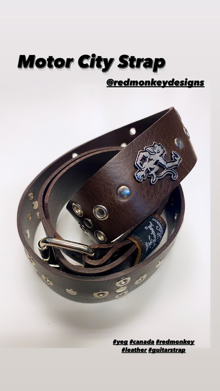 Red Monkey Designs Motor City Guitar Strap (Chocolate)