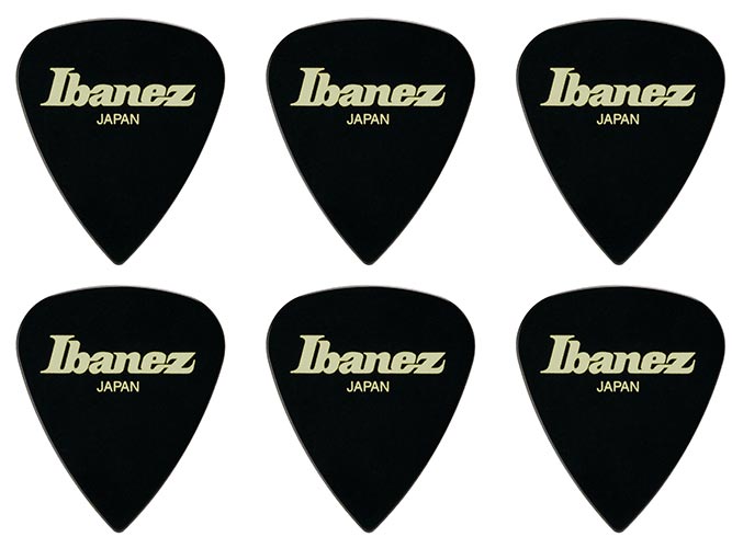 Ibanez P1000ICHI BK Ultem Guitar Picks (6) Black 0.80mm