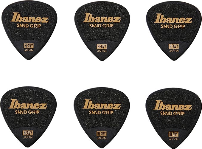 Ibanez PPA16HSG BK Sand Grip Picks (6) 1.0mm Heavy Black