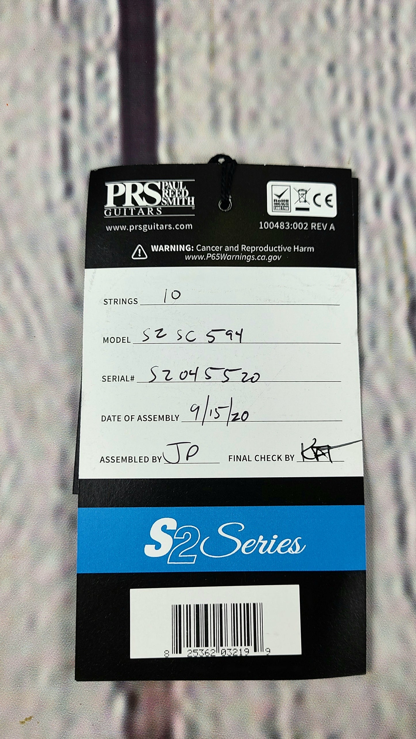 Paul Reed Smith PRS S2 McCarty 594 Singlecut Burnt Amber