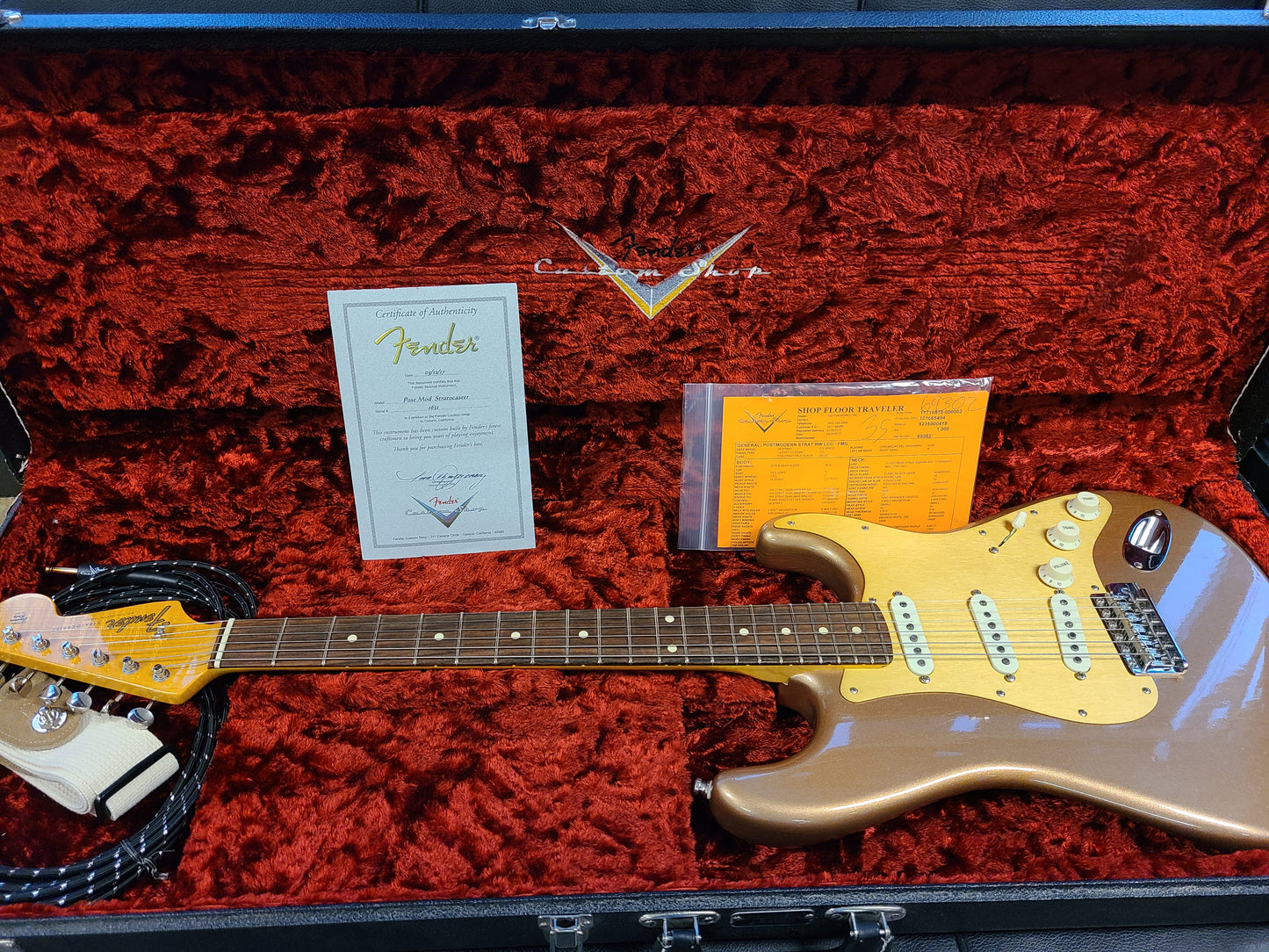 USED 2017 Fender Custom Shop Stratocaster Post Mod Fire Mist Gold