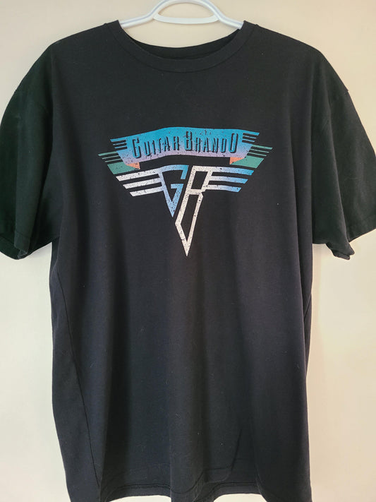 Guitar Brando Black Vintage Retro VH Logo Shirt - Guitar Brando