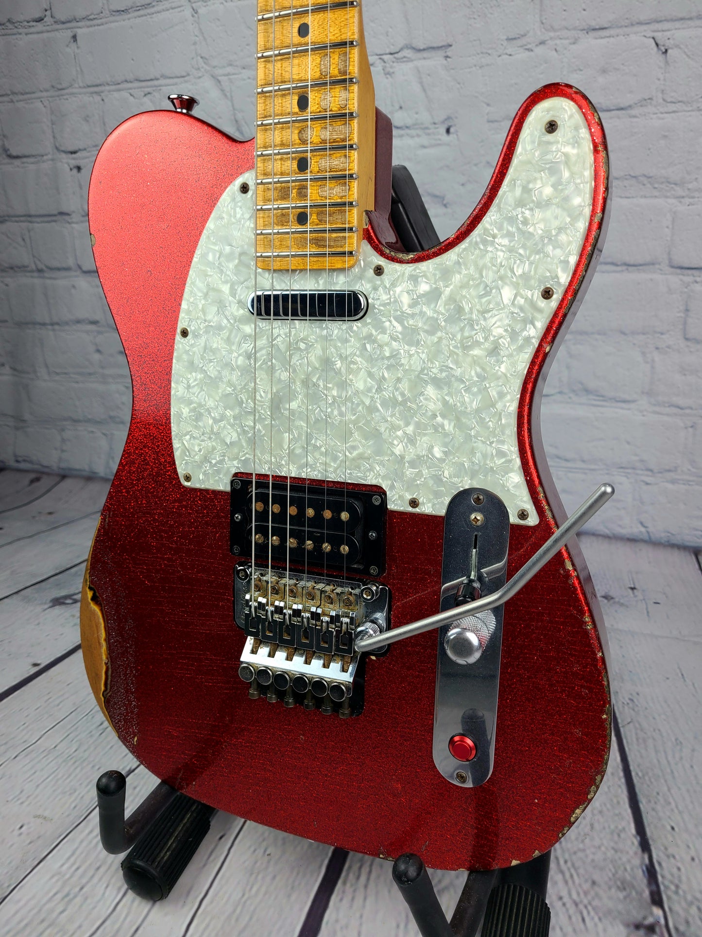 USED Fender John Cruz Master Built Custom Shop Telecaster 2009 Floyd Rose Red Sparkle Over 3TSB