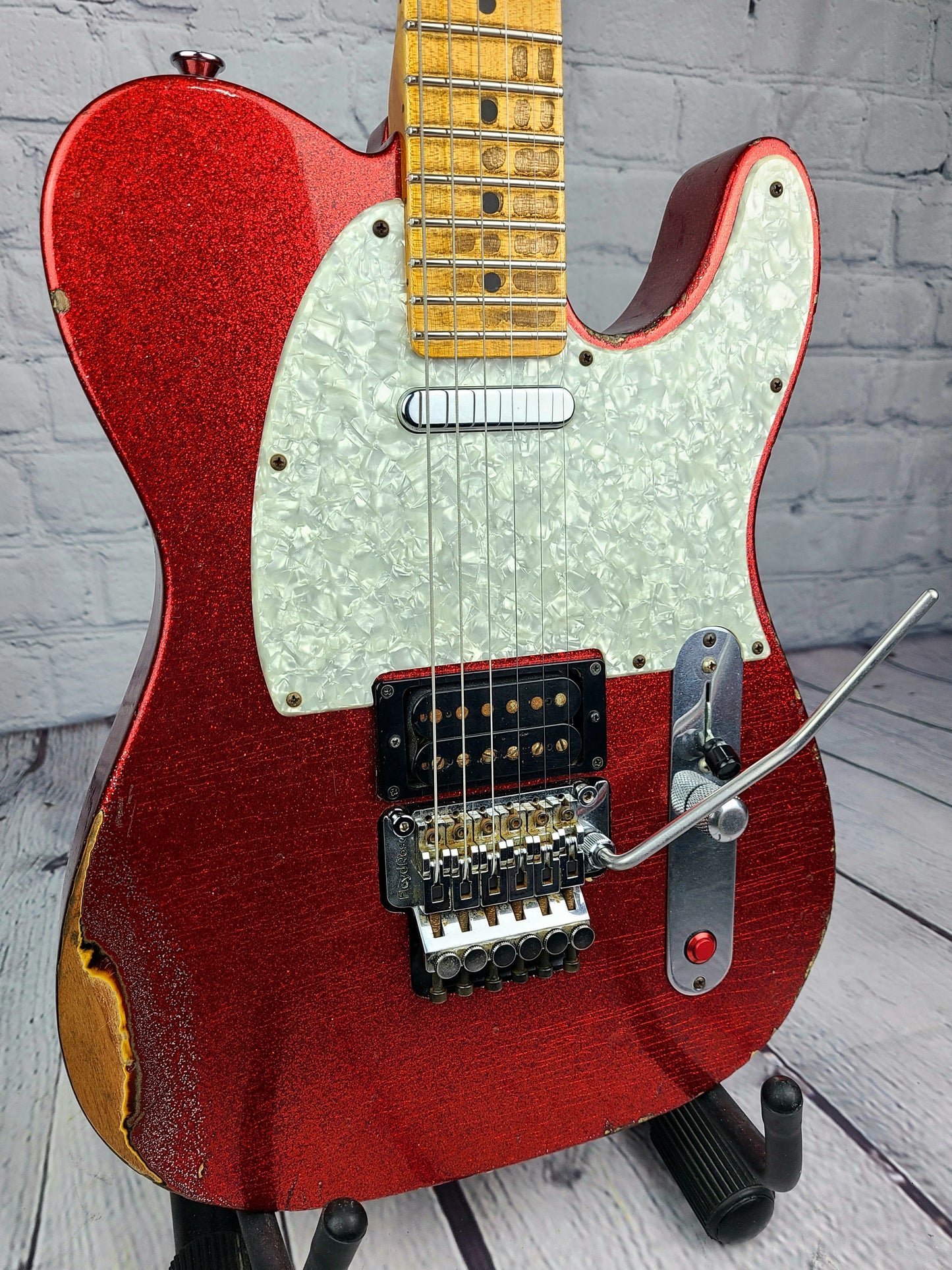 USED Fender John Cruz Master Built Custom Shop Telecaster 2009 Floyd Rose Red Sparkle Over 3TSB