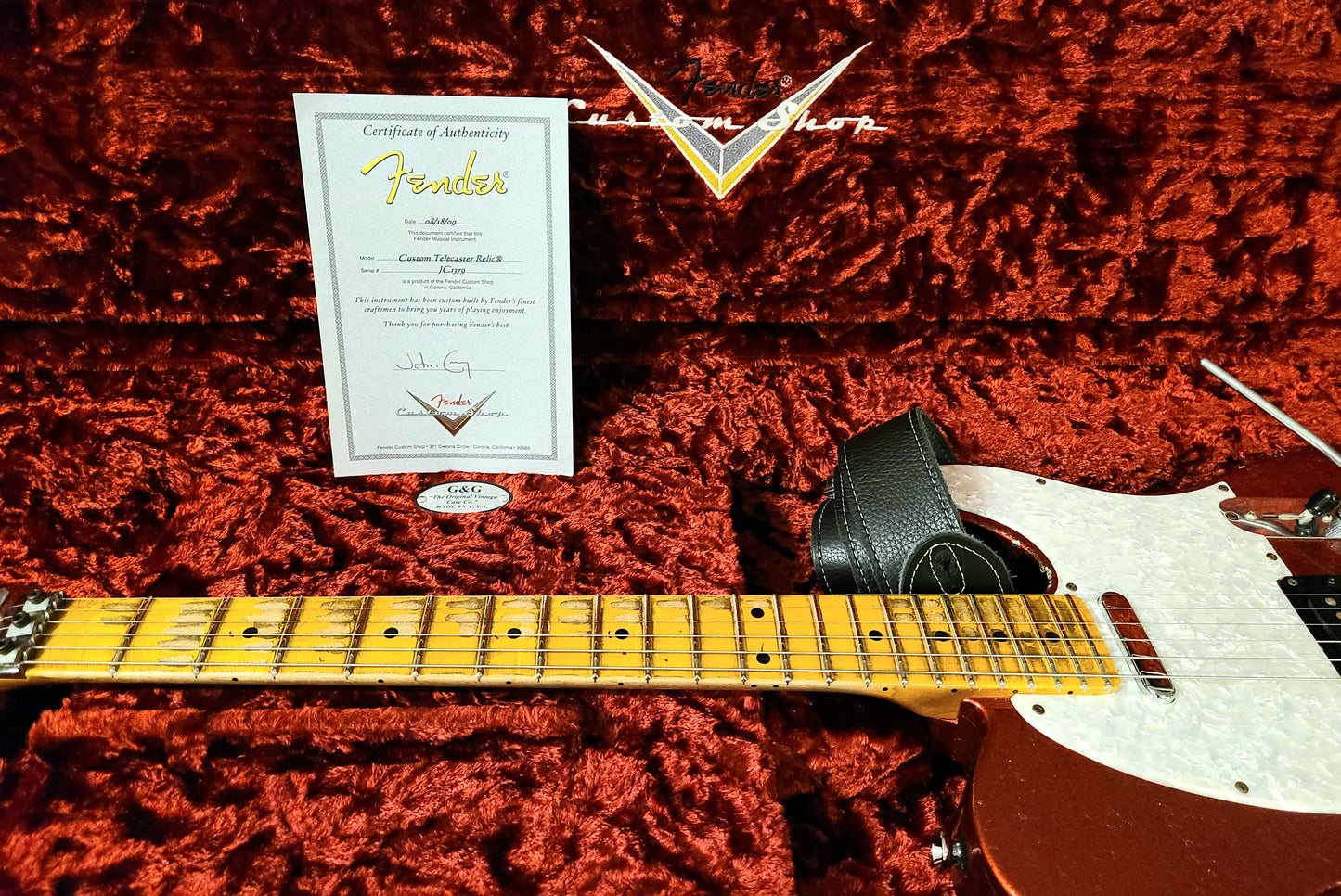 USED Fender John Cruz Master Built Custom Shop Telecaster 2009 Floyd Rose Red Sparkle Over 3TSB