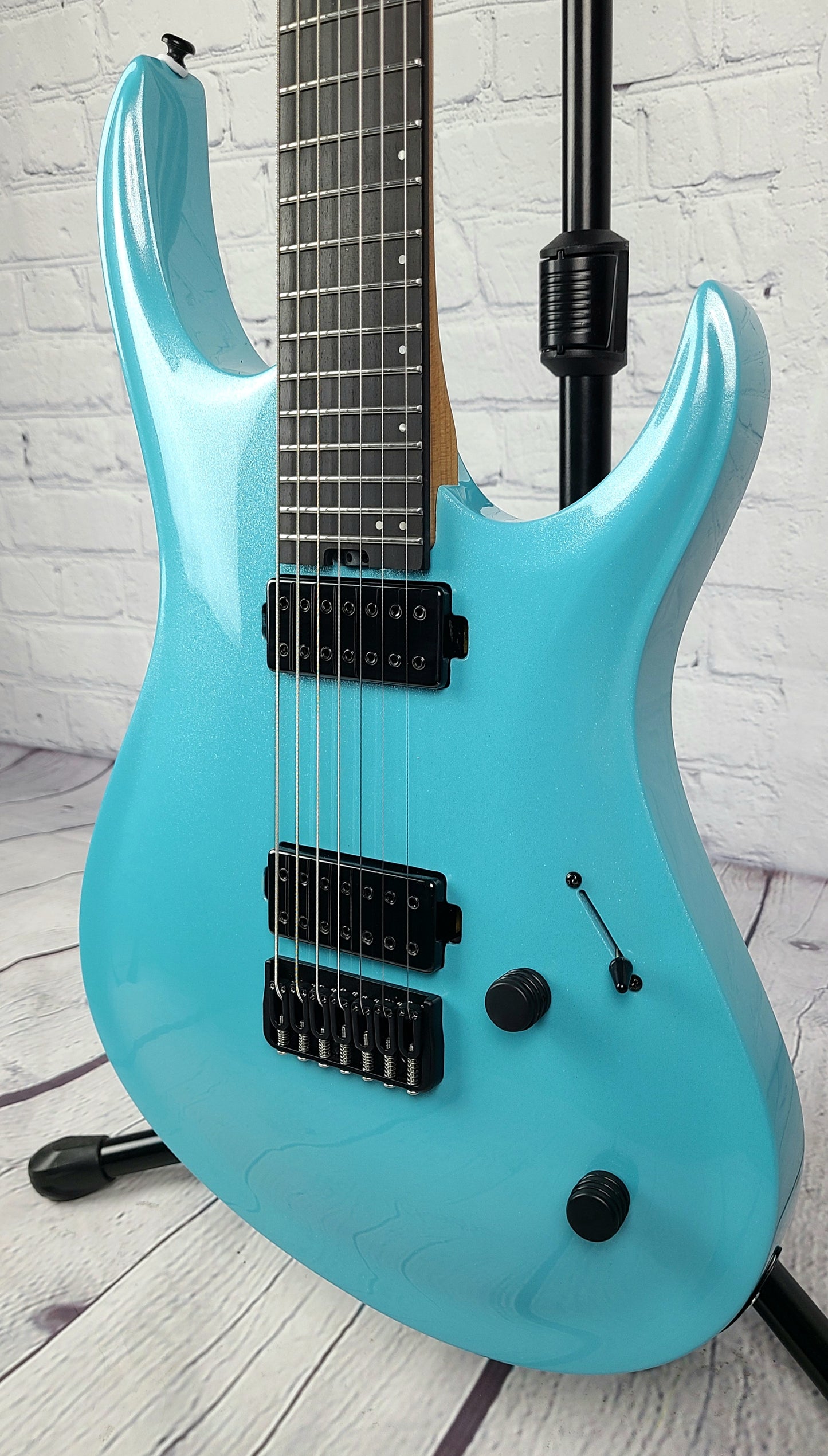 Balaguer Diablo Select 7 String Baritone 27" Electric Guitar Metallic Cerulean Blue