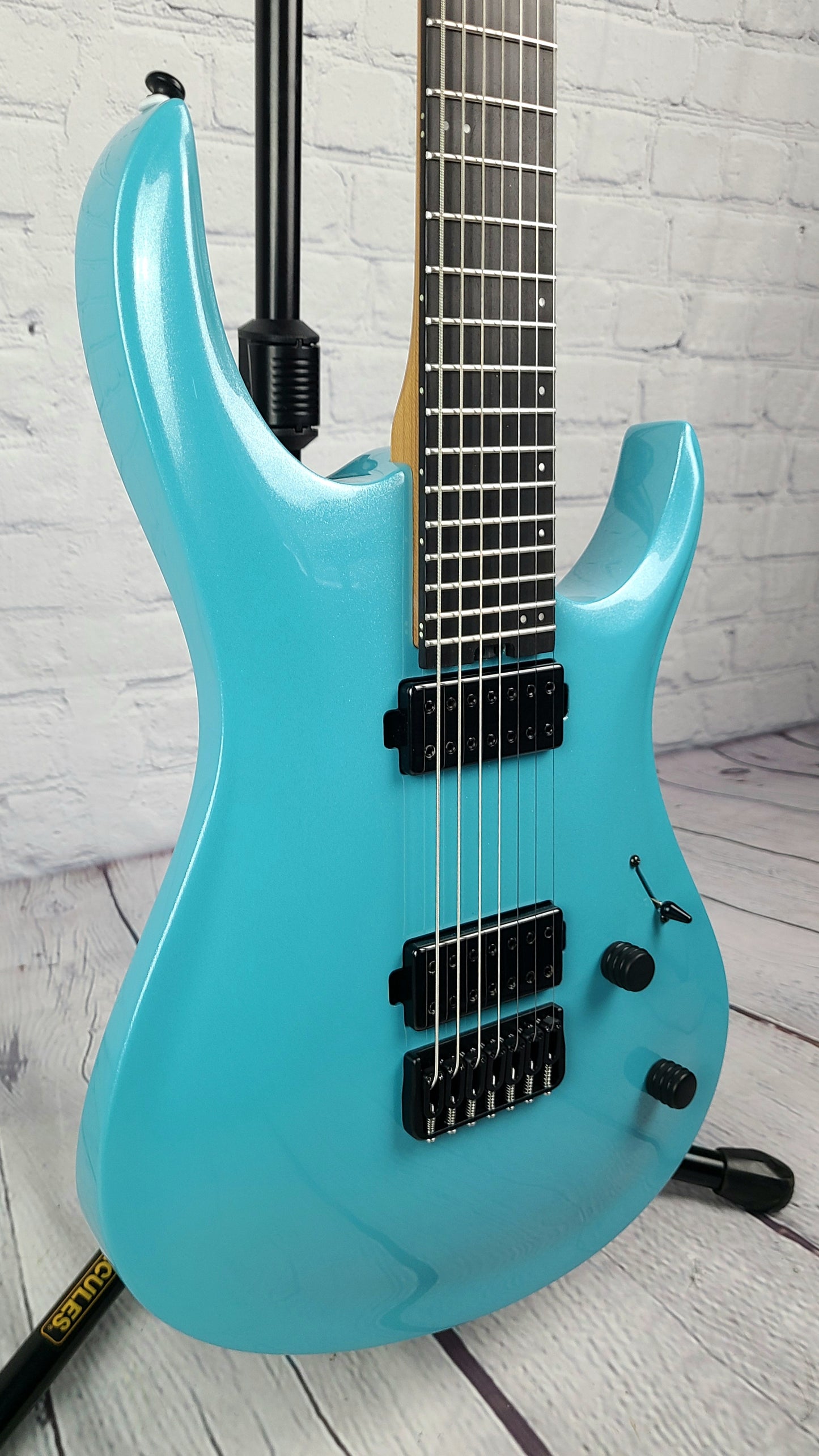 Balaguer Diablo Select 7 String Baritone 27" Electric Guitar Metallic Cerulean Blue