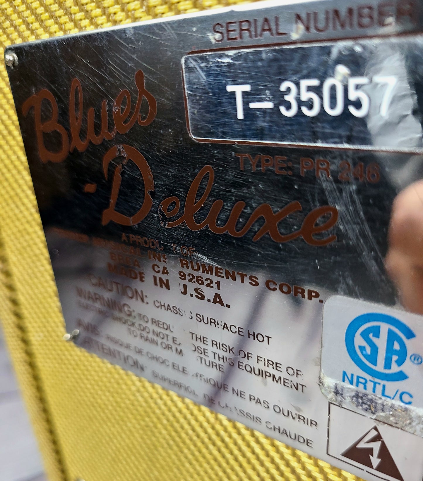 USED Fender Blues Deluxe USA Tweed Tube Amplifier 12" Speaker 40 Watt