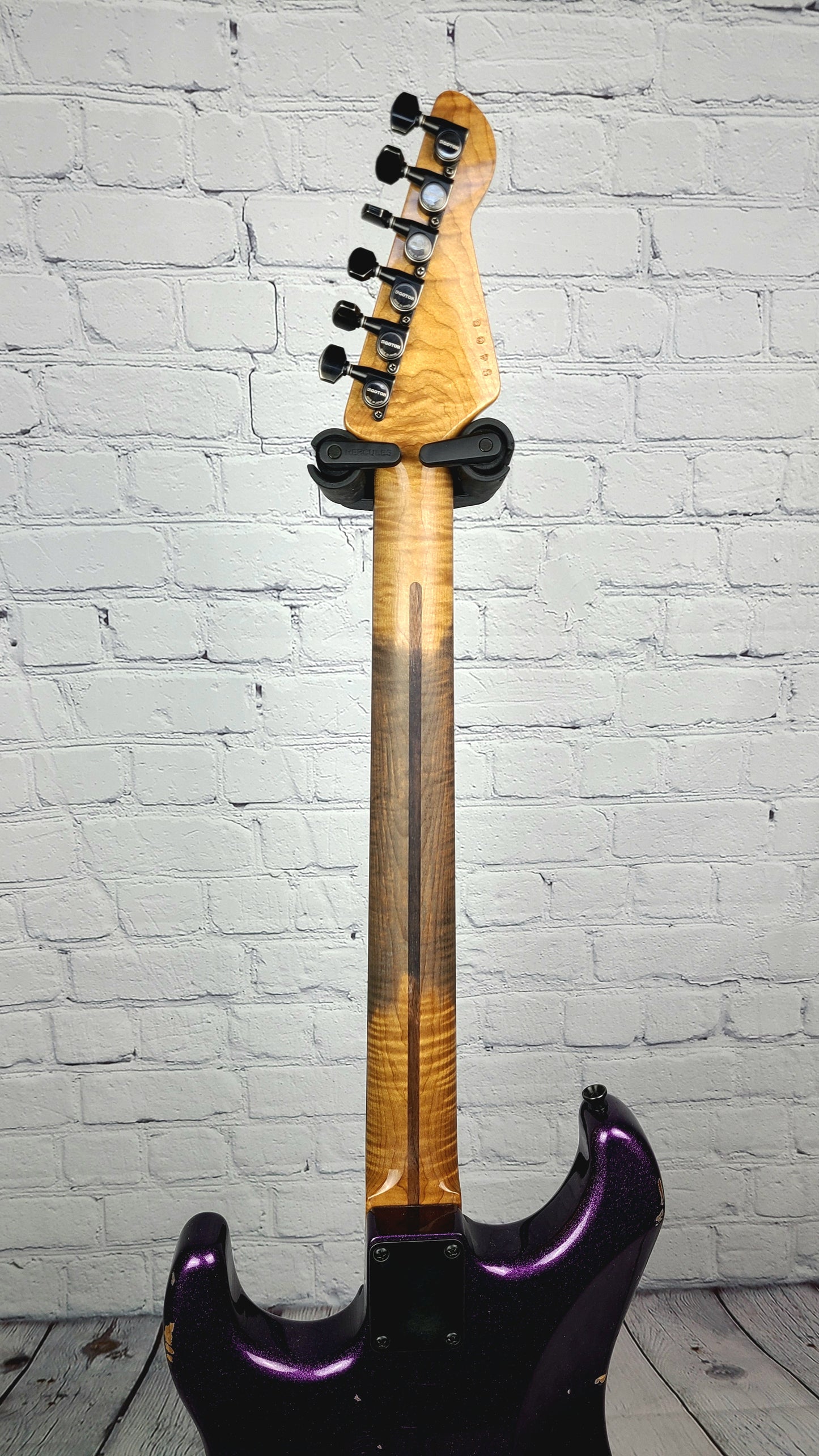 LSL Instruments Saticoy HSH Reverse Floyd Rose Purple Sparkle 5A Roasted Maple