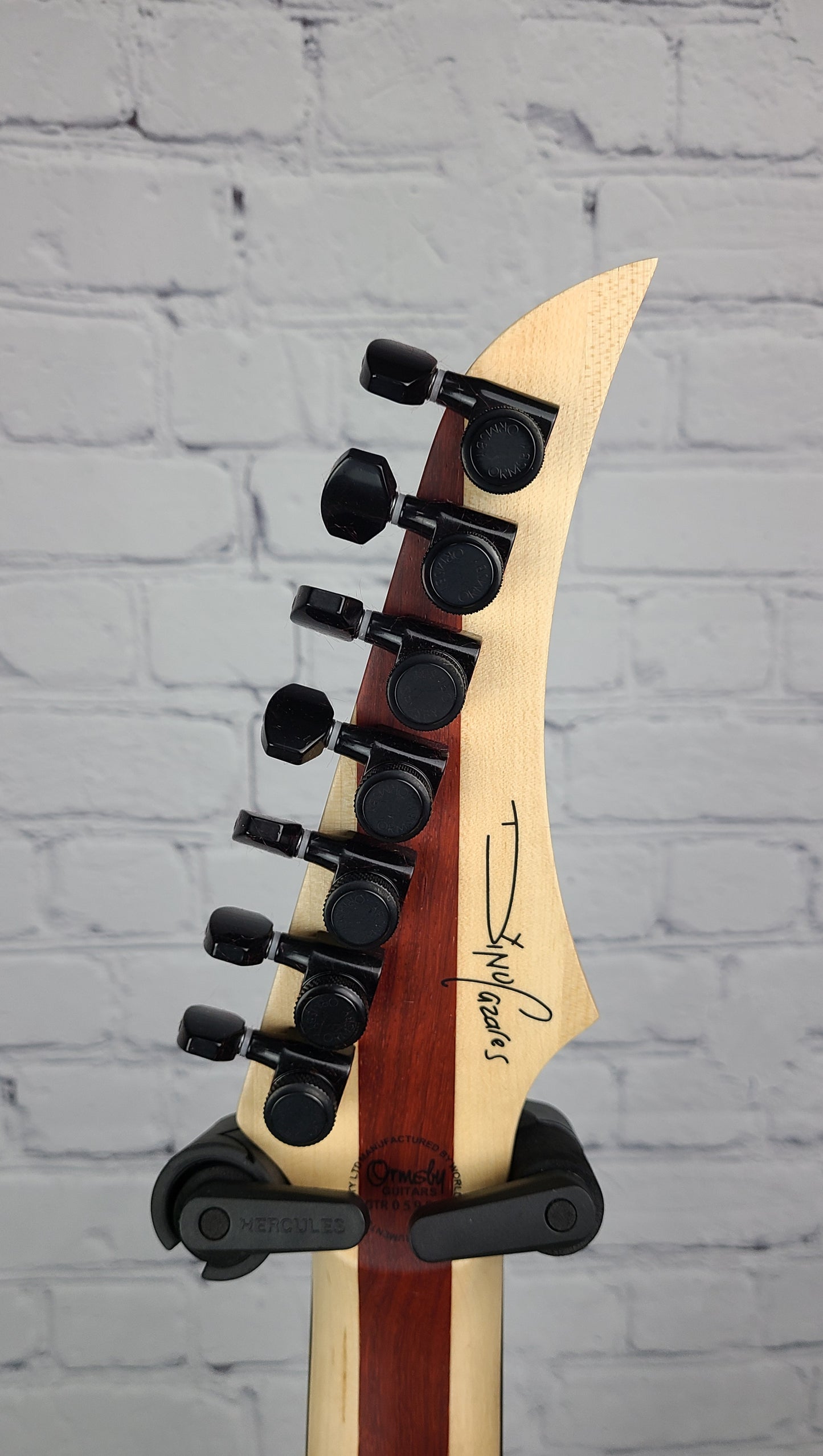 Ormsby Guitars Artist Series 7 String Dino Cazares DC GTR 26.5" Baritone Electric Guitar Max Blak