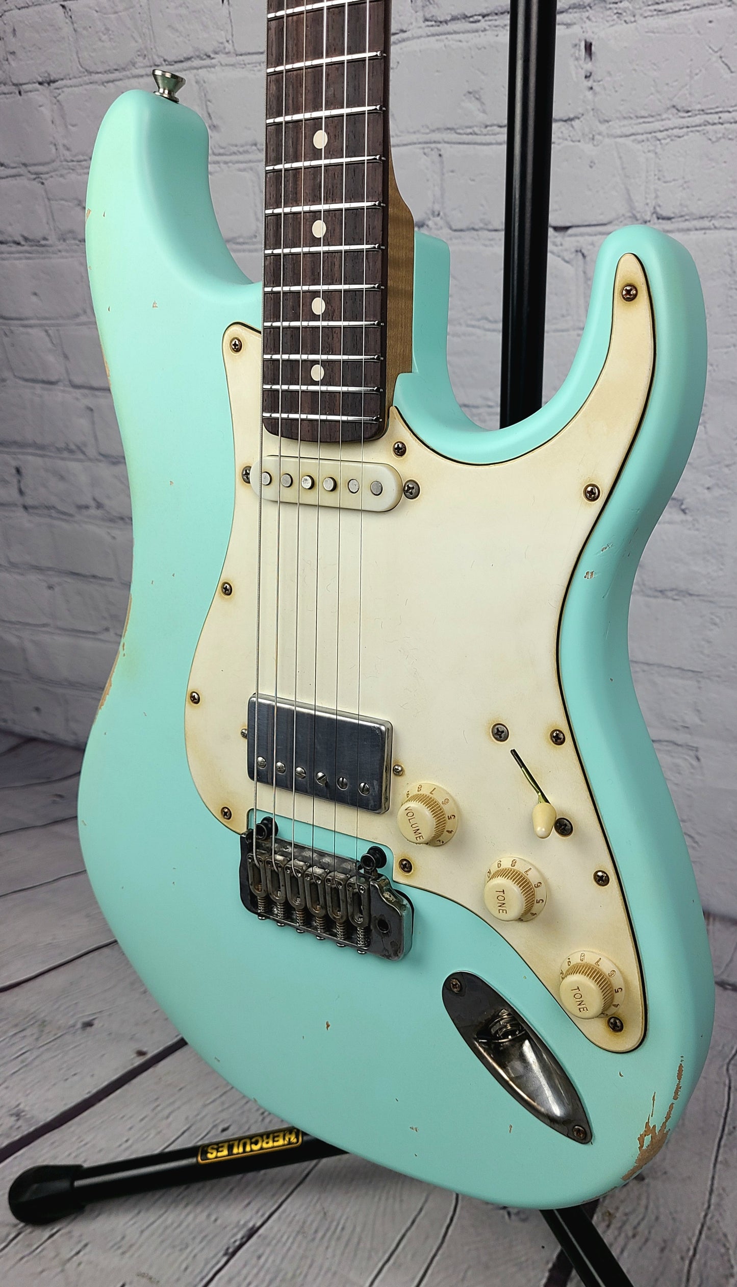 LSL Instruments Saticoy One Satin Seafoam Green H/S Reverse Headstock Roasted Figured Maple Neck