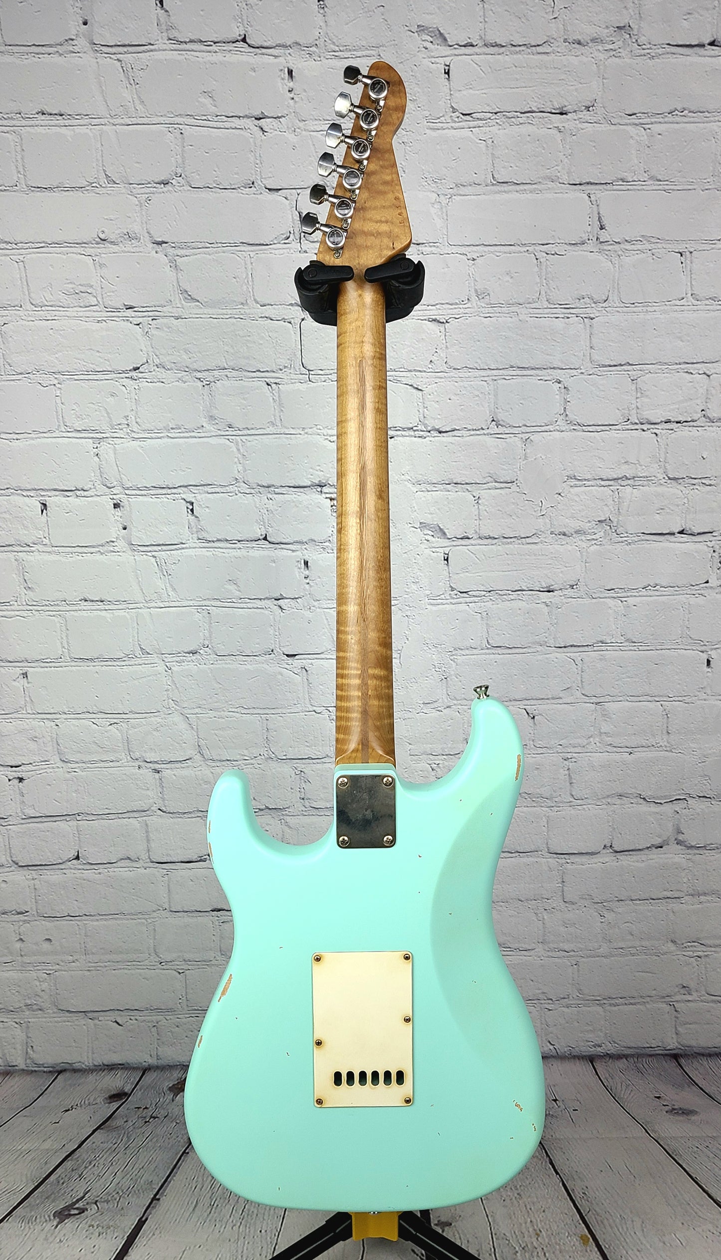 LSL Instruments Saticoy One Satin Seafoam Green H/S Reverse Headstock Roasted Figured Maple Neck