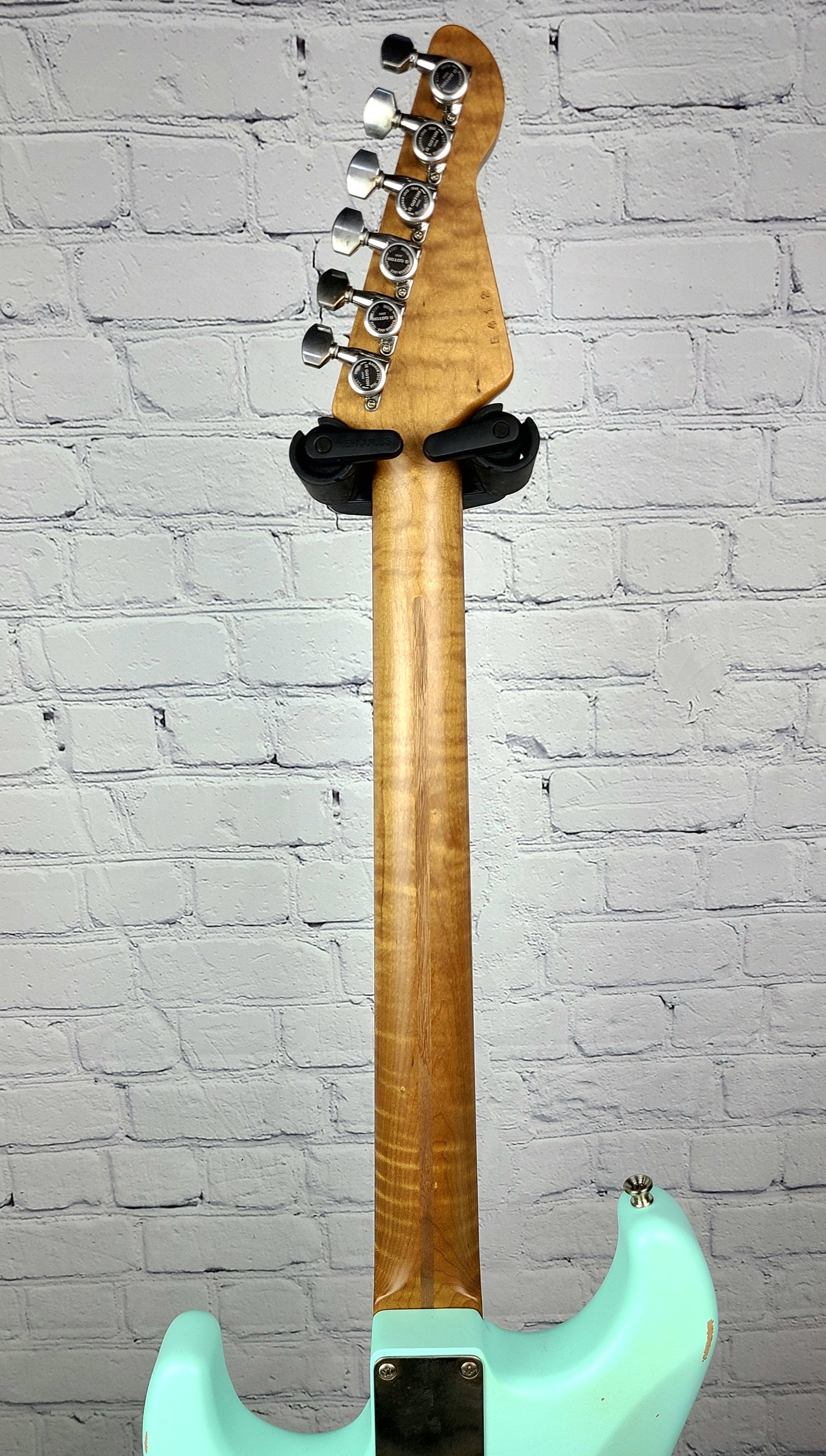 LSL Instruments Saticoy One Satin Seafoam Green H/S Reverse Headstock Roasted Figured Maple Neck