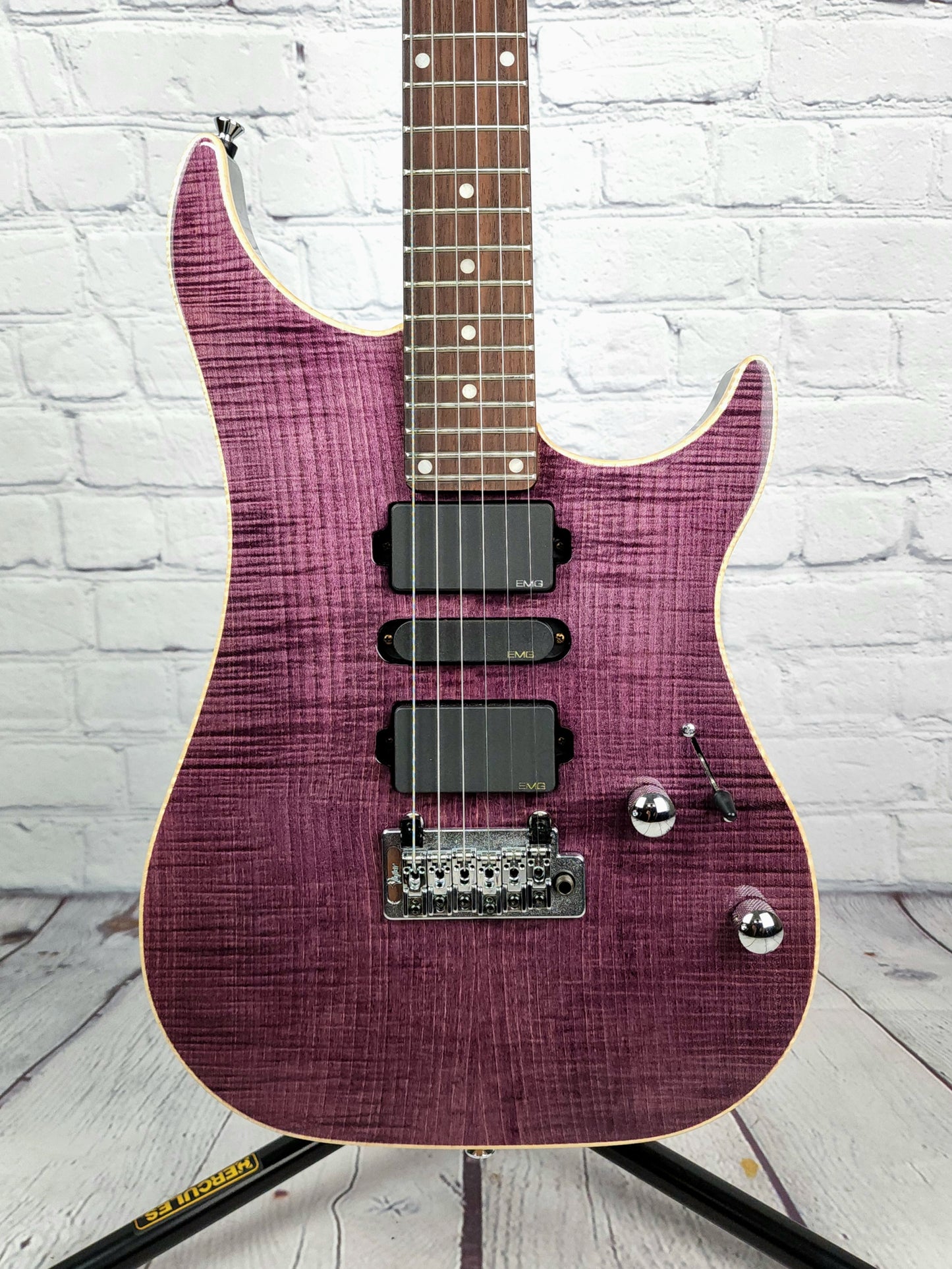 USED Vigier Excalibur Ultra Flame Maple HSH EMG Electric Guitar