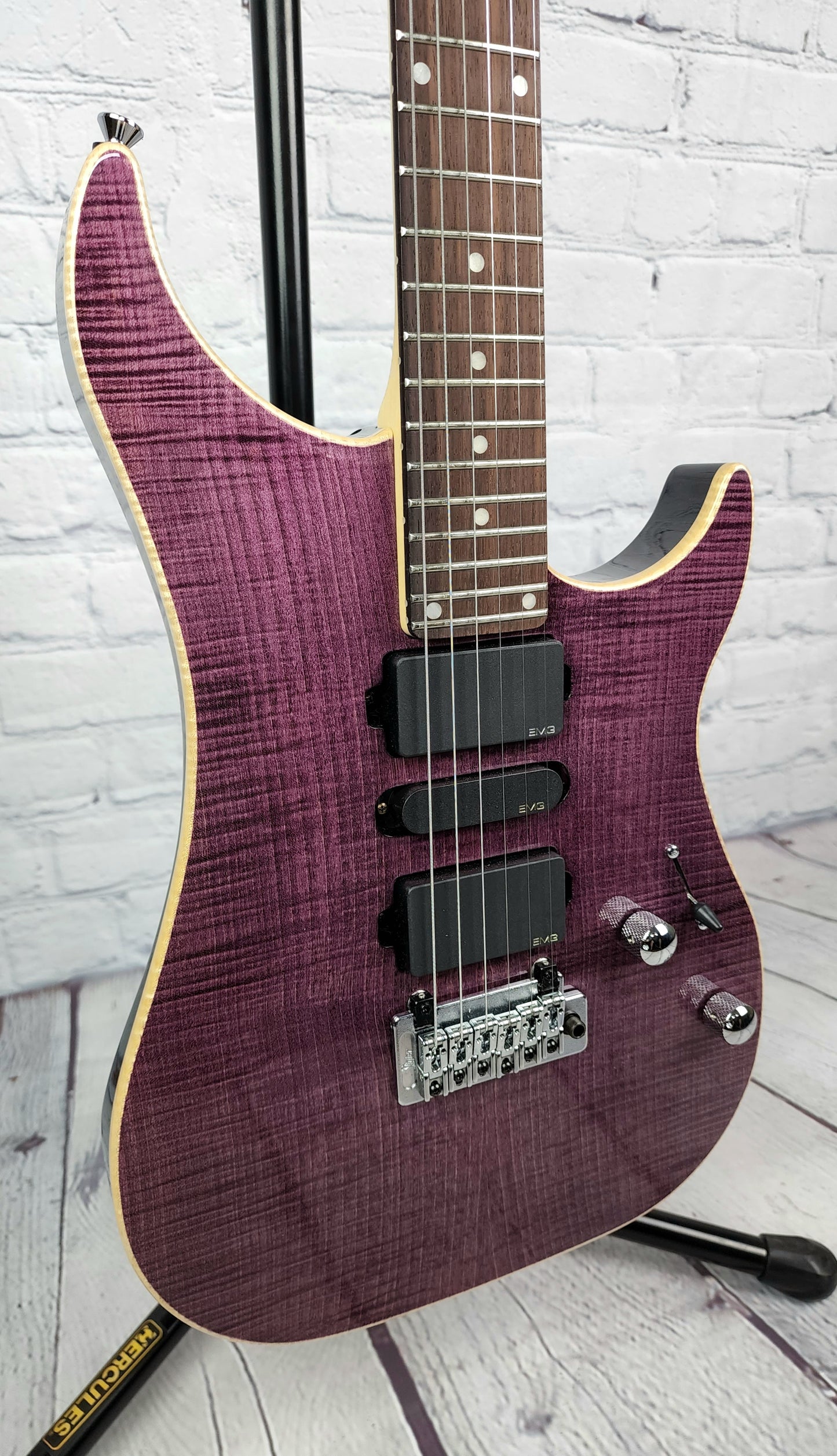 USED Vigier Excalibur Ultra Flame Maple HSH EMG Electric Guitar