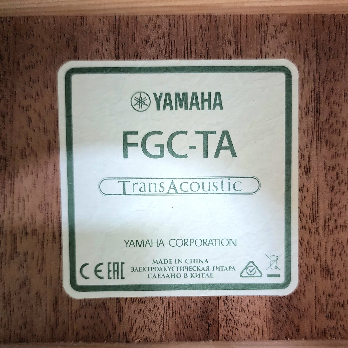 Yamaha FGC-TA BL TransAcoustic Cutaway Acoustic Guitar Black