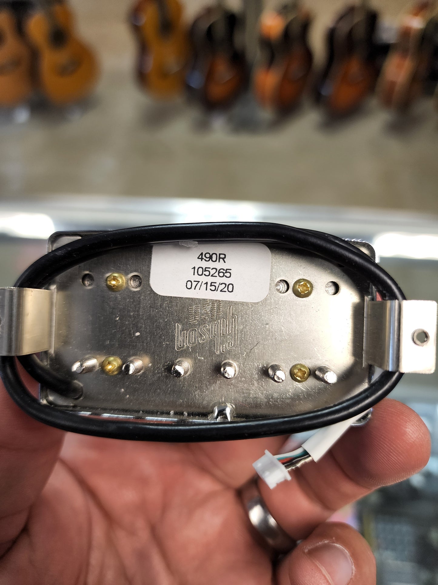 USED Gibson 498T & 490R Humbucker Pickups Chrome Covers