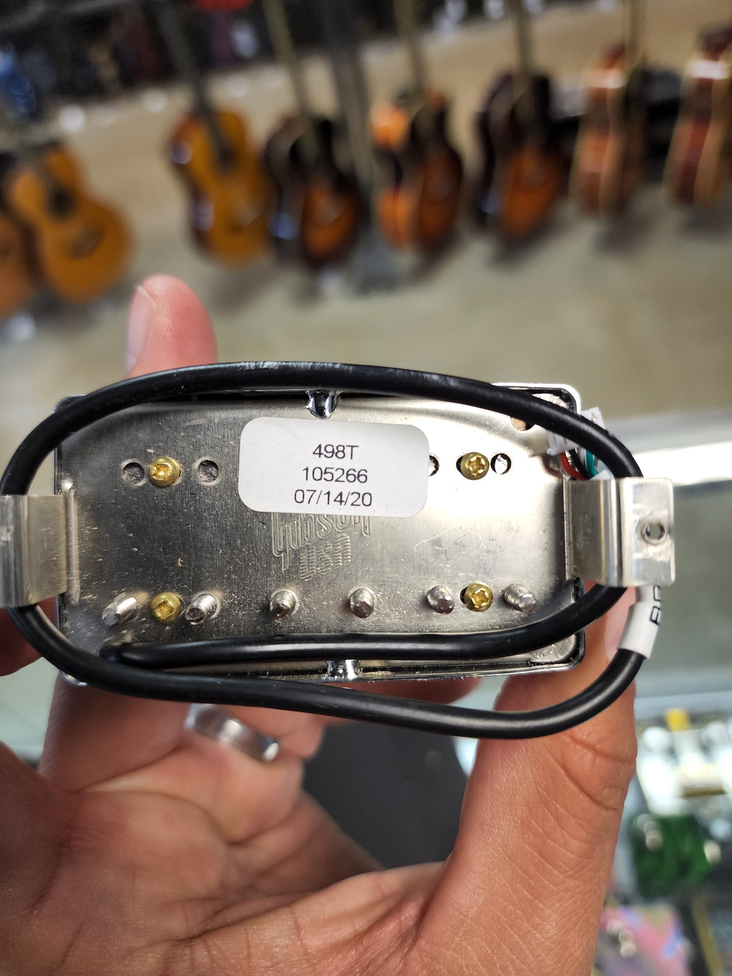 USED Gibson 498T & 490R Humbucker Pickups Chrome Covers