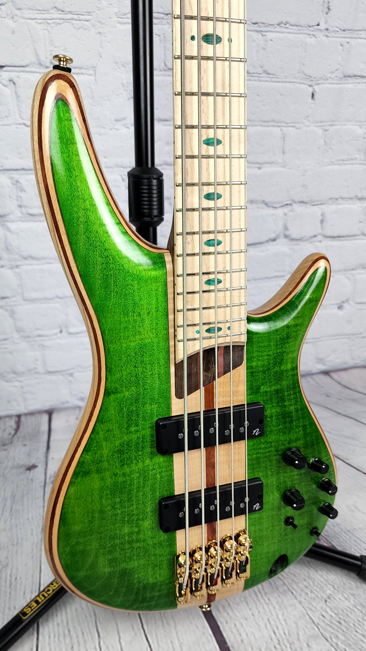 Ibanez Premium SR5FMDX EGL 5 String Bass Guitar Emerald Green Low Gloss