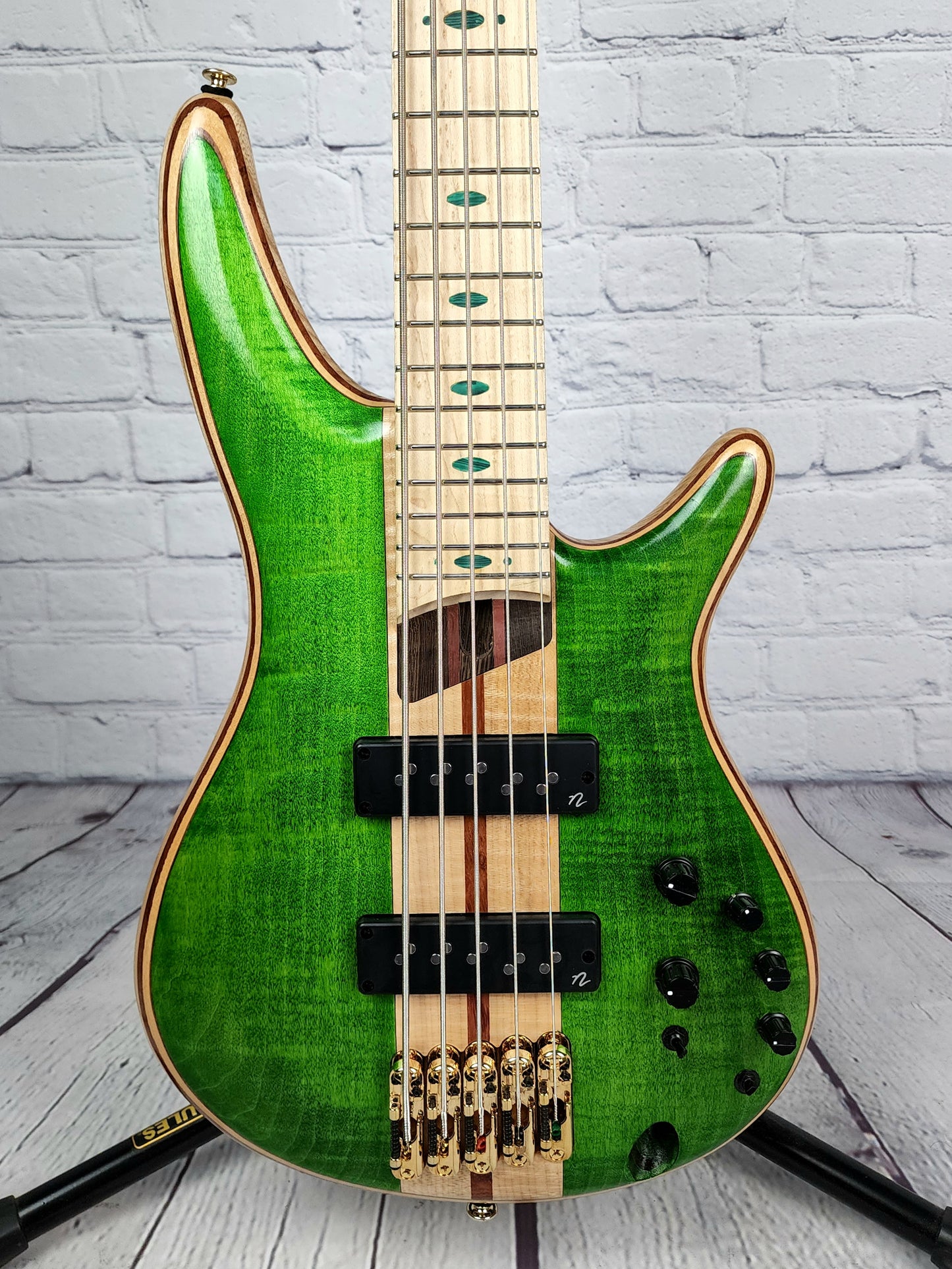 Ibanez Premium SR5FMDX EGL 5 String Bass Guitar Emerald Green Low Gloss