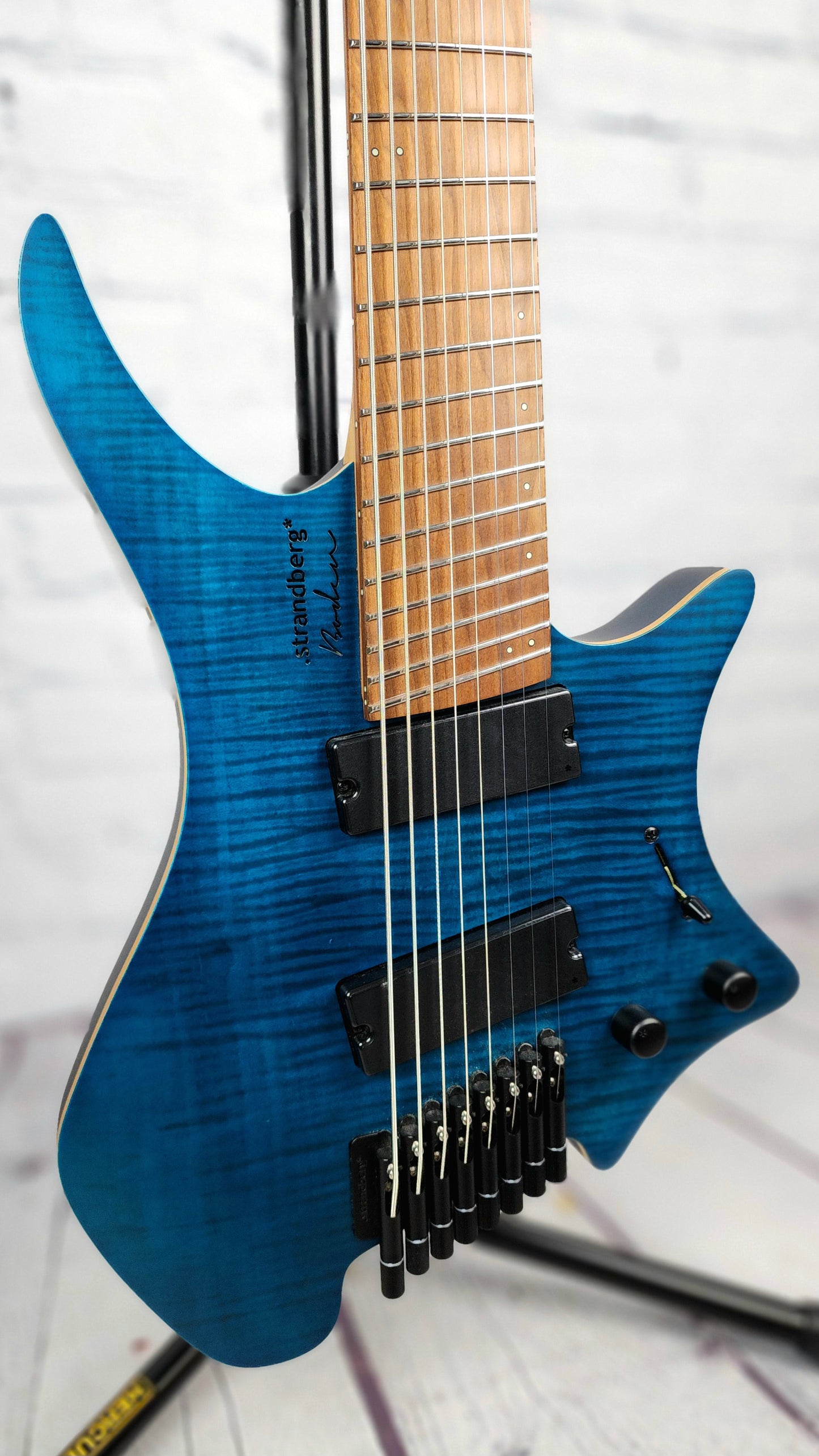 USED Strandberg Boden Standard 8 String Flame Maple Trans Blue