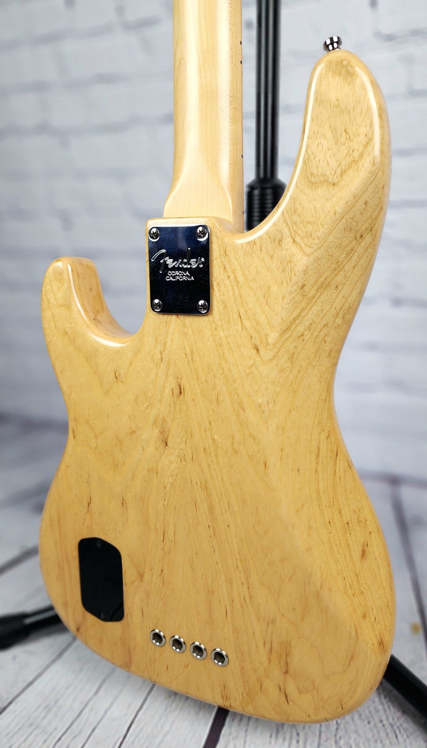 USED Fender American Deluxe Precision 4 String Bass PH Natural Ash 2002