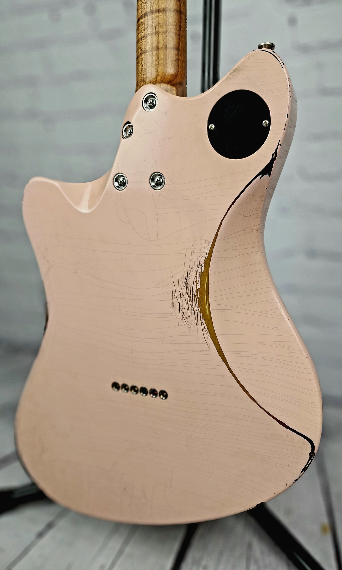 Balaguer Guitars USA Series Espada Shell Pink Over Sunburst Roasted Maple