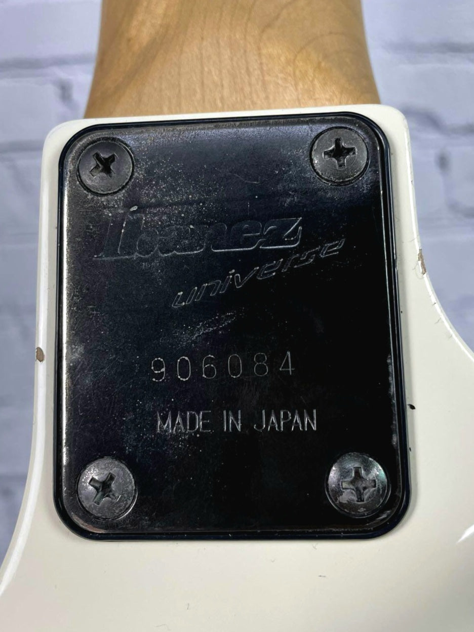 USED Ibanez Universe UV7PWH 1991 White 7 String Electric Guitar