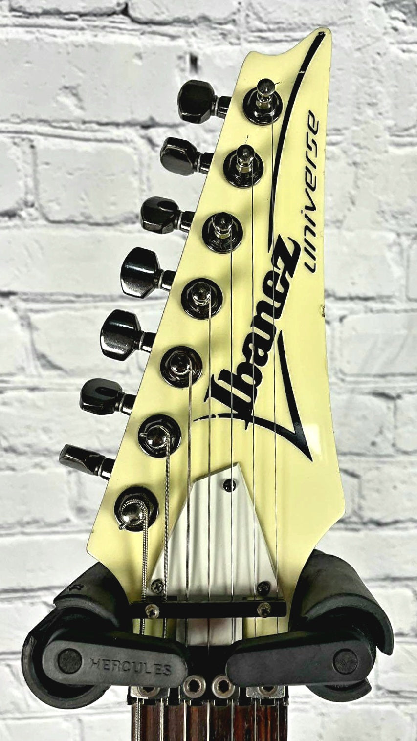USED Ibanez Universe UV7PWH 1991 White 7 String Electric Guitar