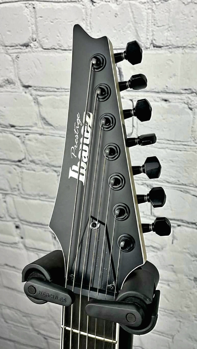 USED Ibanez Prestige RGR752AHBF WK Weathered Black Dimarzio 7 String Electric Guitar