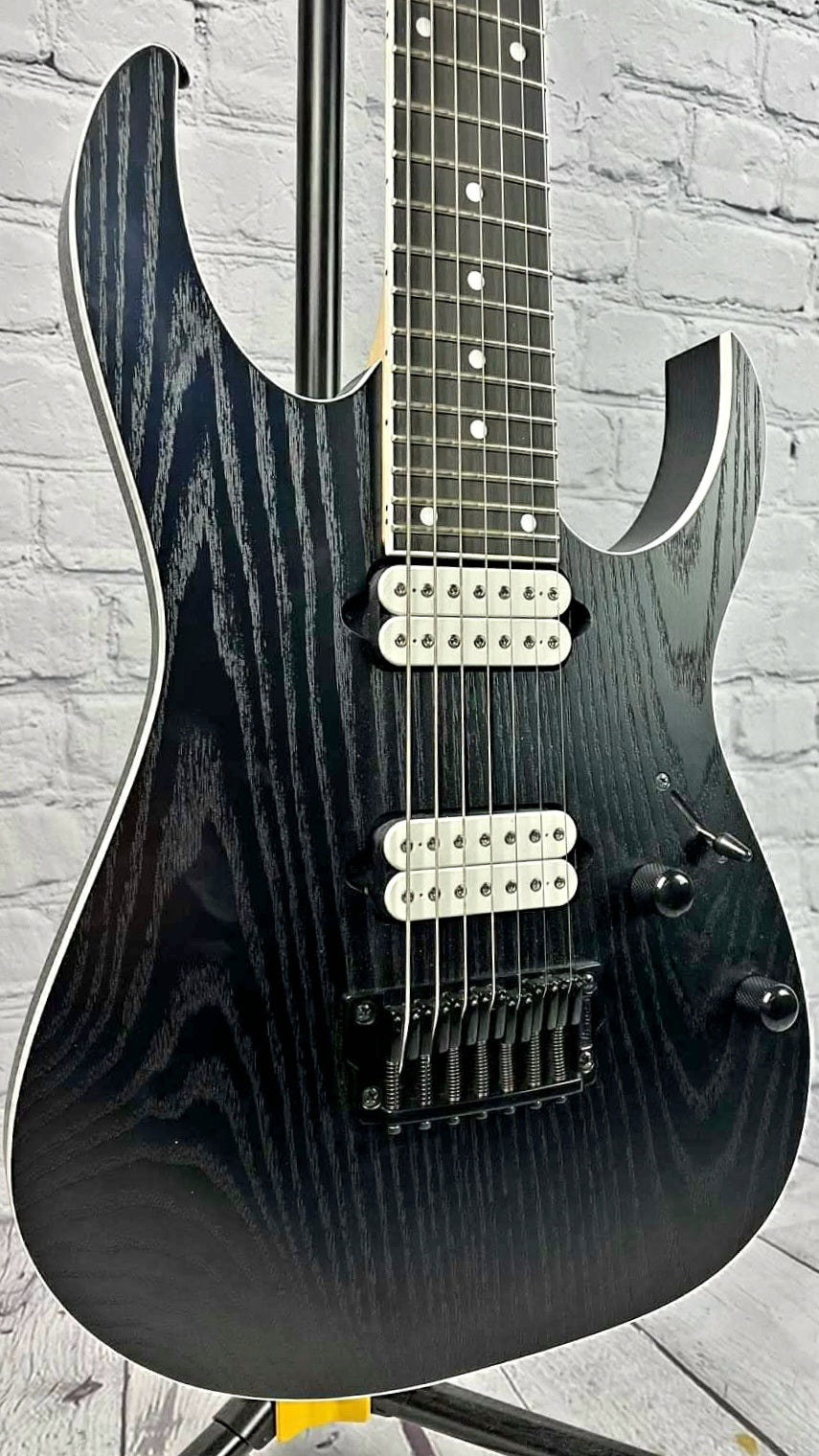 USED Ibanez Prestige RGR752AHBF WK Weathered Black Dimarzio 7 String Electric Guitar