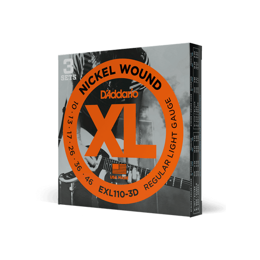 D'addario XL 3-Pack Electric Guitar Strings - Guitar Brando