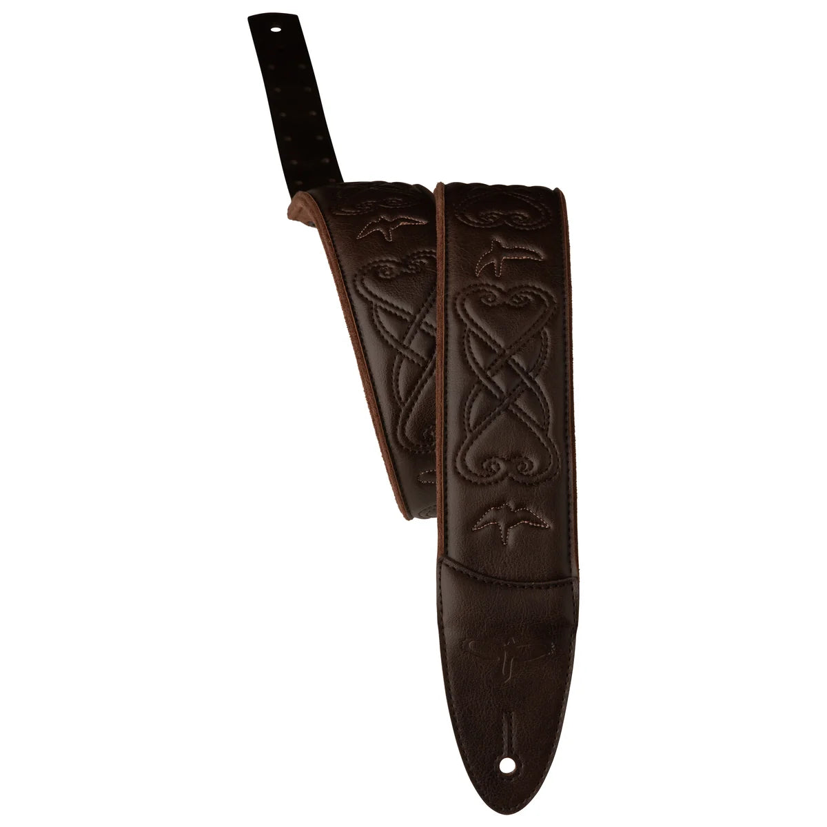 Paul Reed Smith PRS 2.4" Padded Guitar Strap w/RAS, Custom Leather (Faux) Birds, Bi Brown (113505:032)