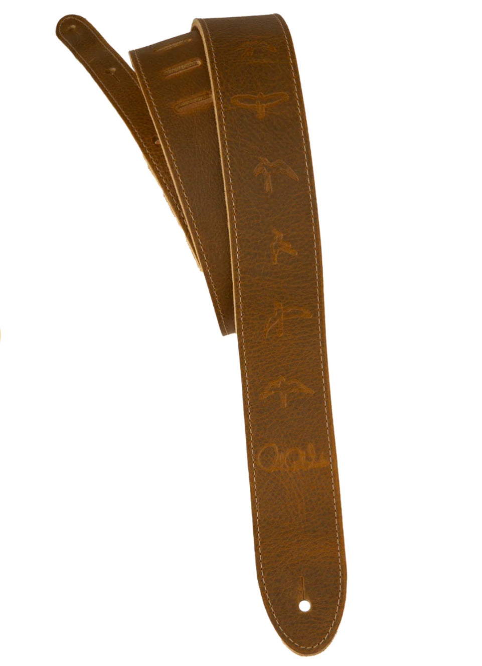 Paul Reed Smith PRS 2” Reversible Leather Strap Embossed Birds Tan