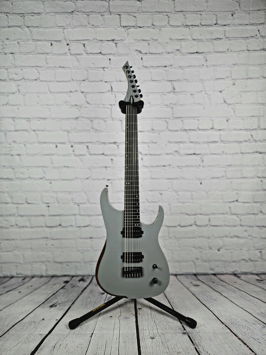 Cerberus Guitars Erebus 7 String Electric Guitar 27" Baritone Gloss Grey Natural Back